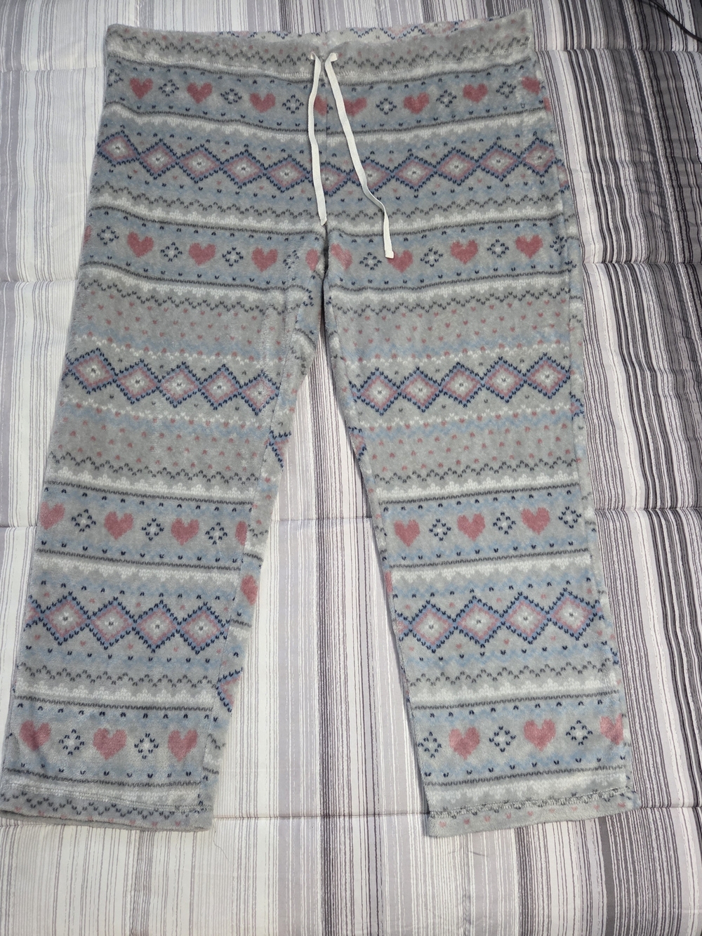 Secret Treasures Fair Isle Hearts Fleece Pajama Pants